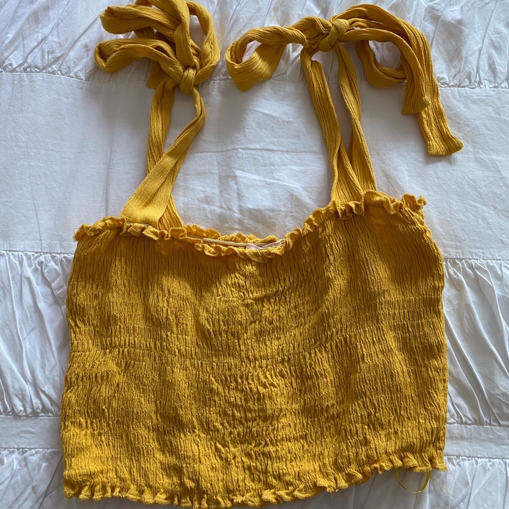 ShowPo yellow tie crop top